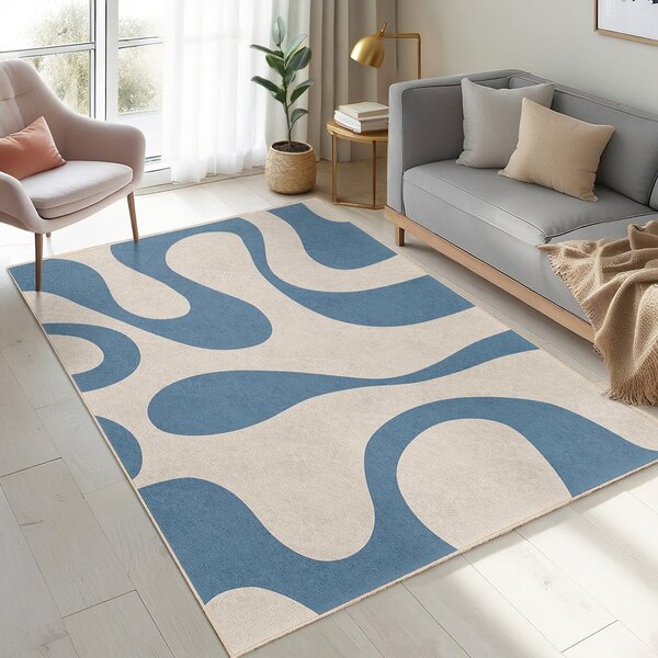 Covor tip traversă albastru lavabil 80x200 cm Blue Latte – Mila Home