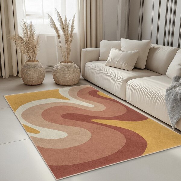 Covor galben ocru-roz prăfuit lavabil 160x230 cm Strawberry Creamsicle – Mila Home