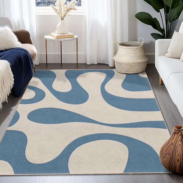 Covor tip traversă albastru lavabil 80x200 cm Blue Latte – Mila Home