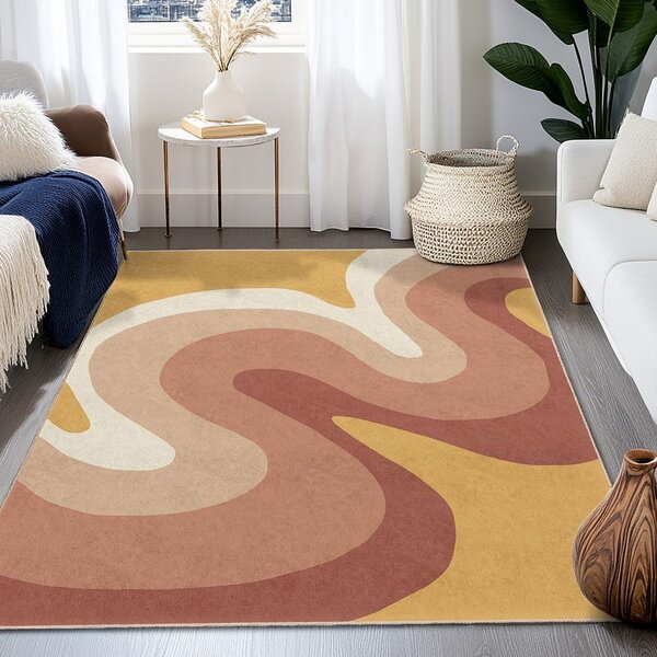 Covor galben ocru-roz prăfuit lavabil 160x230 cm Strawberry Creamsicle – Mila Home