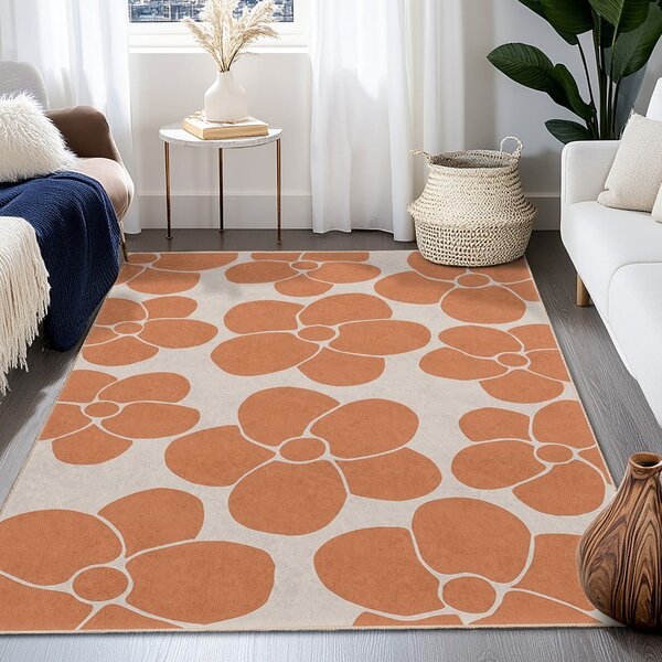 Covor portocaliu lavabil 80x150 cm Orange Meadow – Mila Home