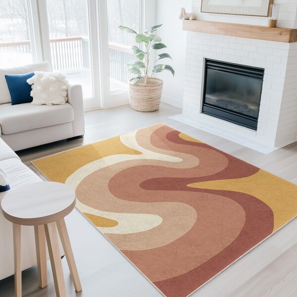 Covor galben ocru-roz prăfuit lavabil 160x230 cm Strawberry Creamsicle – Mila Home