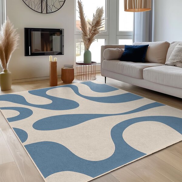 Covor tip traversă albastru lavabil 80x200 cm Blue Latte – Mila Home