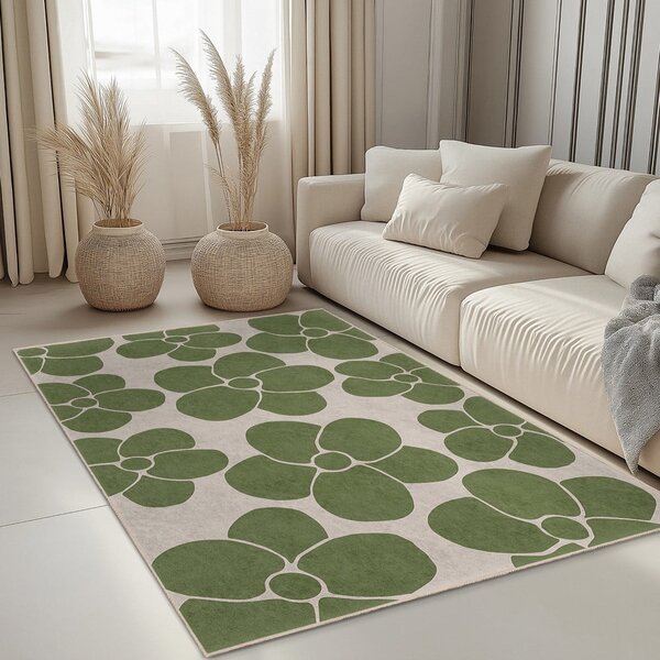 Covor tip traversă verde lavabil 60x230 cm Green Meadow – Mila Home