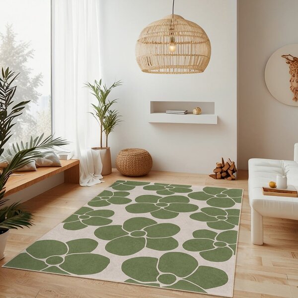 Covor tip traversă verde lavabil 60x230 cm Green Meadow – Mila Home