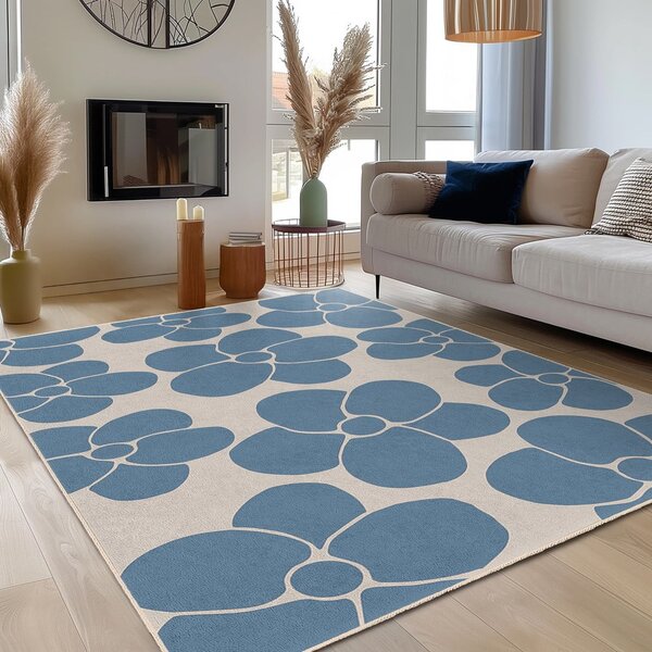 Covor tip traversă albastru lavabil 60x230 cm Blue Meadow – Mila Home