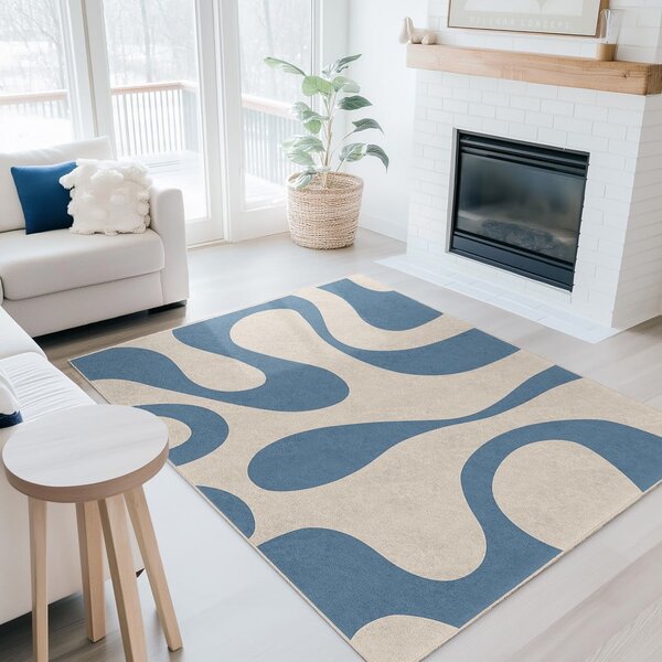 Covor tip traversă albastru lavabil 80x200 cm Blue Latte – Mila Home