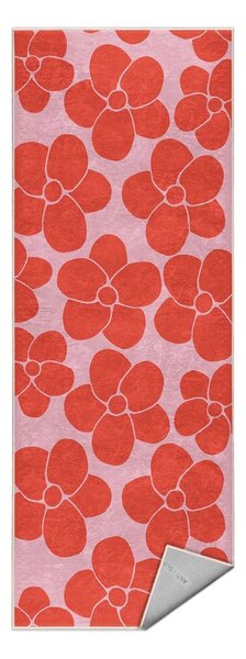 Covor tip traversă roșu-roz lavabil 60x230 cm Poppy Fields – Mila Home
