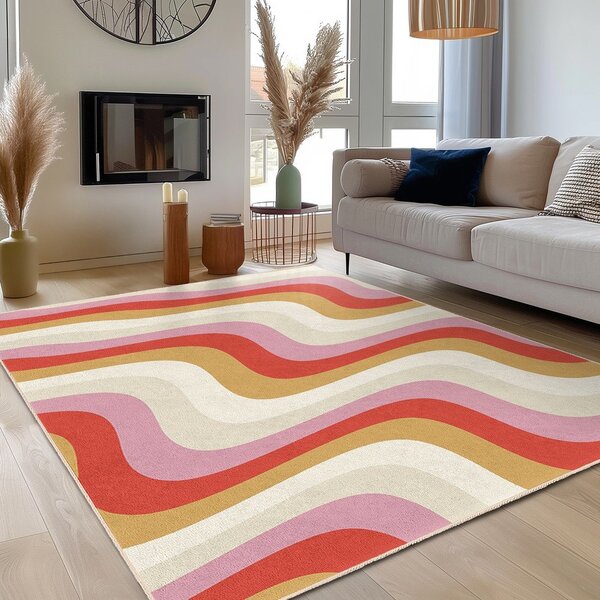 Covor tip traversă galben-roz lavabil 60x230 cm Creamy Raspberry Swirl – Mila Home