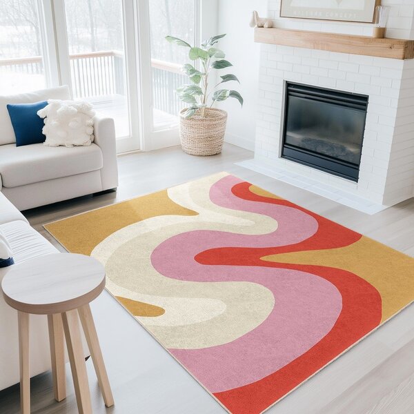 Covor tip traversă galben-roz lavabil 60x230 cm Raspberry Creamsicle – Mila Home