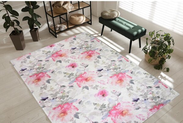 Covor roz-fildeș lavabil 80x150 cm Pink Garden – Vitaus