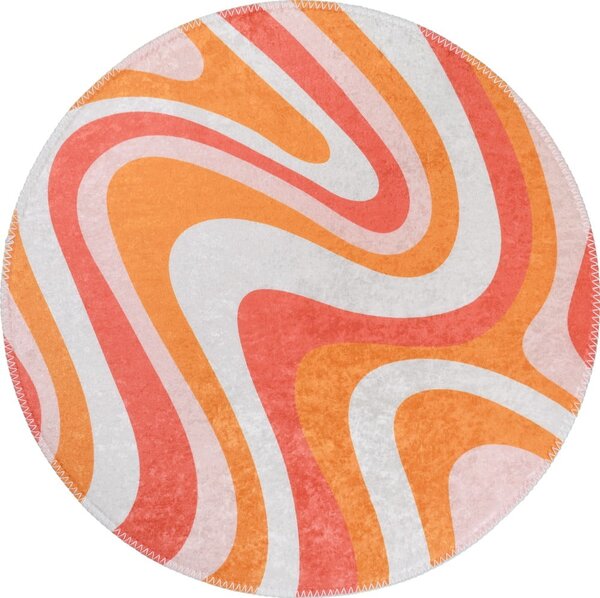 Covor portocaliu lavabil rotund ø 120 cm Colors of Joy – Vitaus