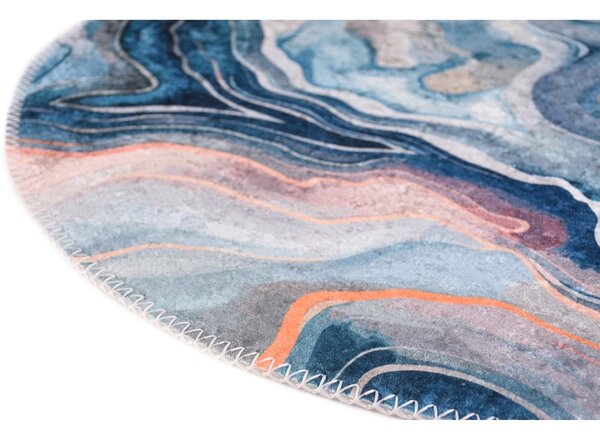 Covor albastru-roz lavabil rotund ø 120 cm Colors of Joy – Vitaus