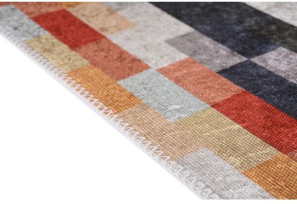 Covor tip traversă portocaliu-gri lavabil 80x200 cm Blocks of Fun – Vitaus