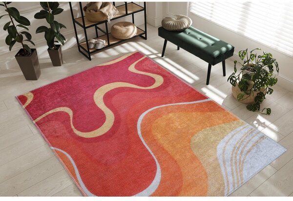 Covor roșu-portocaliu lavabil 60x100 cm Colors of Joy – Vitaus