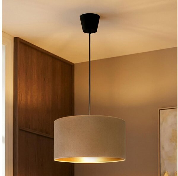 Brilagi - Lustră suspendată VELVET pe cablu, 1xE27/60W/230V, diametru 40 cm, bej/auriu