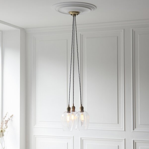 Endon 120648 - Lustră suspendată pe cablu 3xE27/10W/230V, alamă