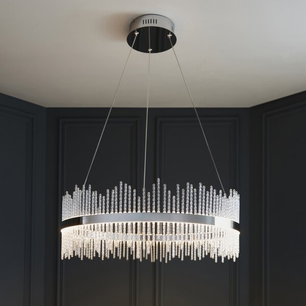 Endon 107108 - Lampă suspendată pe cablu, LED/56W/230V 3000K, crom lucios
