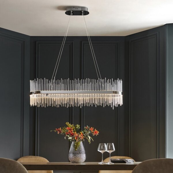 Endon 107109 - Candelabru LED suspendat pe cablu, 47W, 230V, 3000K, crom lucios