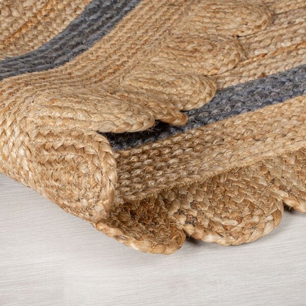 Covor gri/în culoare naturală țesut manual rotund din iută ø 160 cm Grace Grey – Flair Rugs