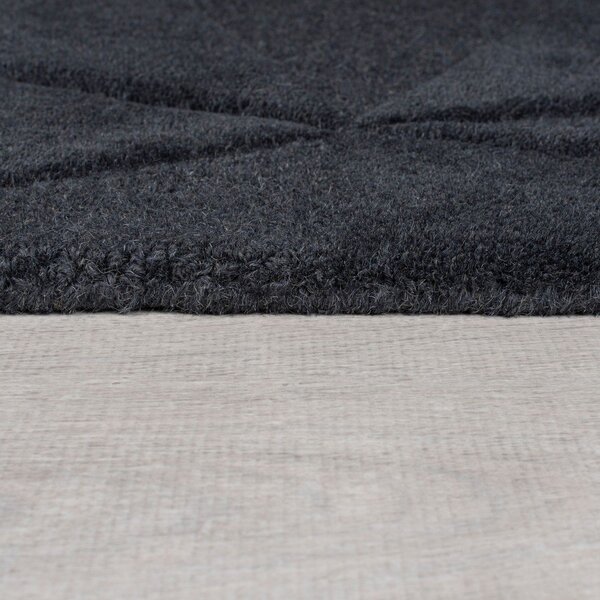 Covor gri antracit țesut manual rotund din lână ø 160 cm Shard Charcoal – Flair Rugs
