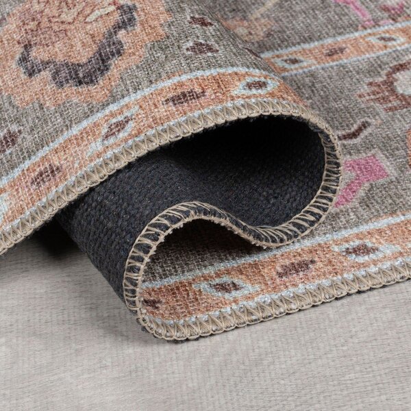 Covor tip traversă verde deschis lavabil 60x230 cm Una Floral – Flair Rugs