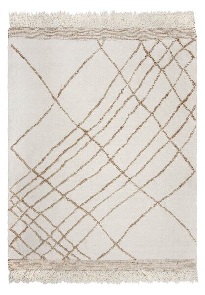Covor crem țesut manual din amestesc de lână 120x170 cm Astera Linear – Flair Rugs