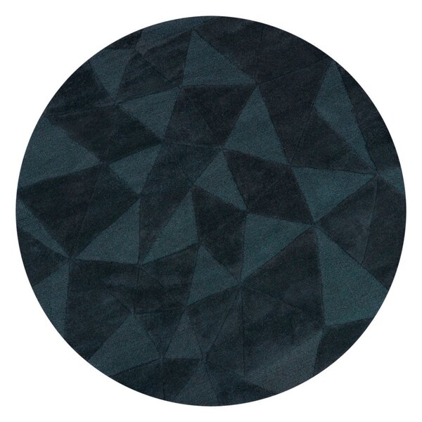 Covor albastru-verde țesut manual rotund din lână ø 160 cm Shard Teal – Flair Rugs