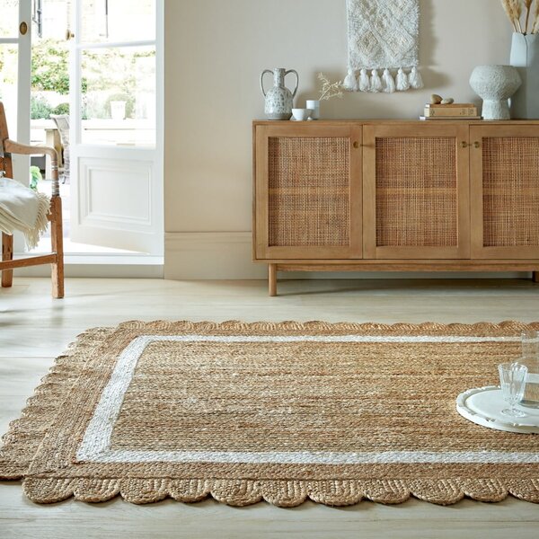 Covor în culoare naturală/fildeș țesut manual din iută 160x230 cm Grace White – Flair Rugs