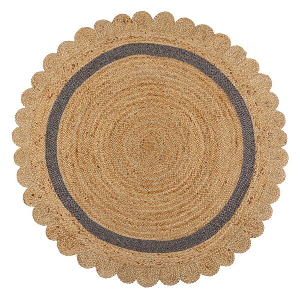 Covor gri/în culoare naturală țesut manual rotund din iută ø 160 cm Grace Grey – Flair Rugs