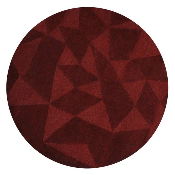 Covor burgundy țesut manual rotund din lână ø 160 cm Shard Red – Flair Rugs