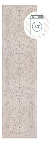 Covor tip traversă crem lavabil 60x230 cm Teo Traditional – Flair Rugs