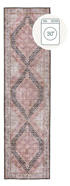 Covor tip traversă roz lavabil 60x230 cm Briony Traditional – Flair Rugs