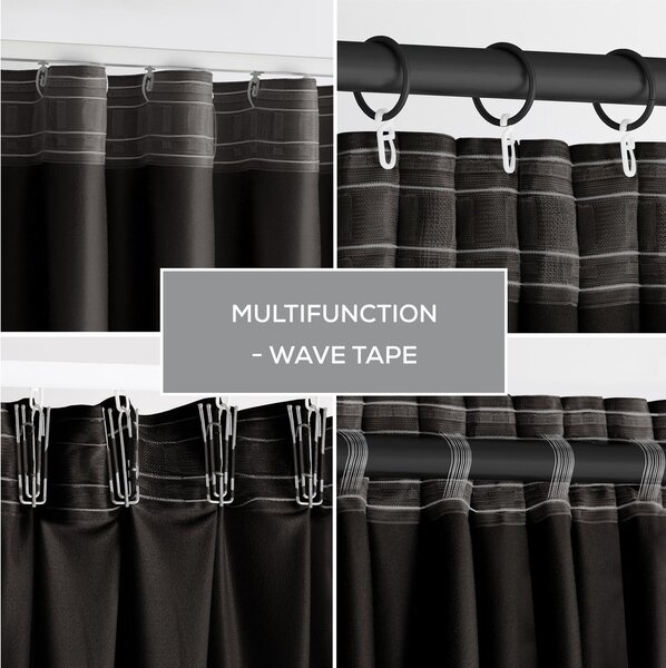 Draperie neagră dimout (semi-opacă) din catifea 140x270 cm – Restilo