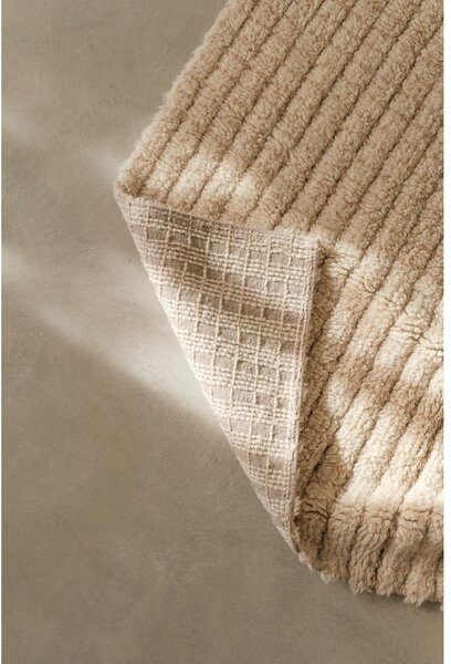 Covor bej lavabil, țesut manual din lână 80x140 cm Unexpected Wool – Lorena Canals