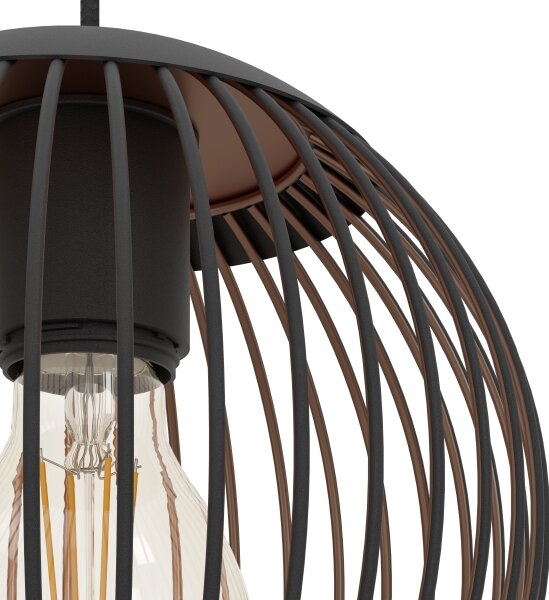 Eglo 901869 - Lustră suspendată pe cablu ALMANZORA, 3xE27/60W/230V, neagră