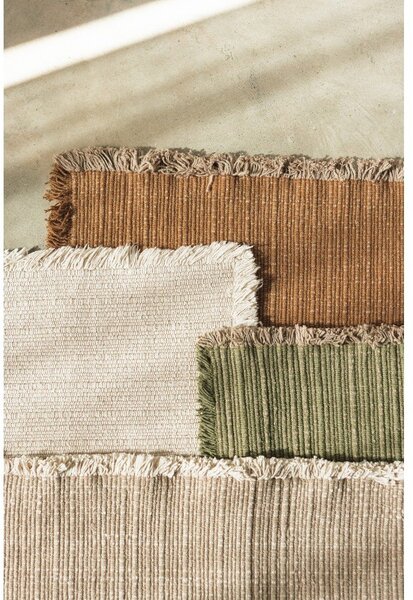 Covor galben ocru țesut manual din bumbac 140x200 cm Handloom – Lorena Canals
