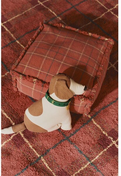 Covor roșu lavabil, țesut manual din bumbac 90x120 cm Tartan Vintage Red – Lorena Canals