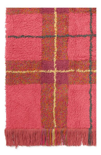 Covor roșu lavabil, țesut manual din bumbac 90x120 cm Tartan Vintage Red – Lorena Canals