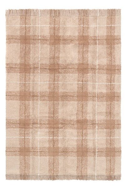 Covor roz deschis lavabil, țesut manual din bumbac 90x120 cm Tartan Rose – Lorena Canals