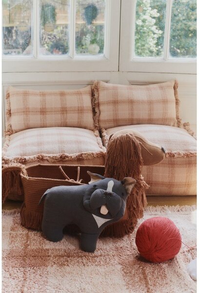 Covor roz deschis lavabil, țesut manual din bumbac 90x120 cm Tartan Rose – Lorena Canals