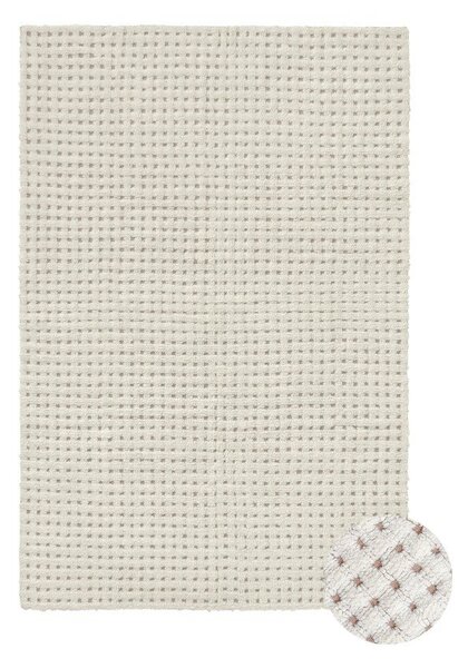 Covor fildeș lavabil, țesut manual din lână 140x200 cm Unexpected Wool – Lorena Canals