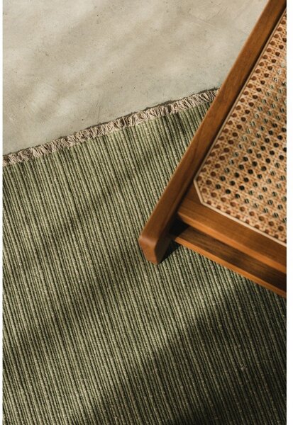 Covor kaki țesut manual din bumbac 140x200 cm Handloom – Lorena Canals