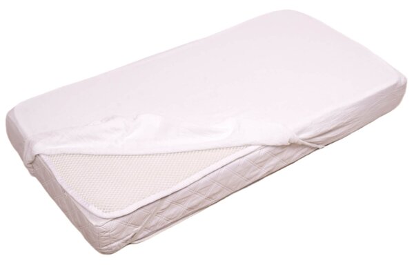 Set cearceaf si topper saltea antisufocare si antitranspiratie Kidizi 3D AirFlow 120x60 cm, cearceaf din muselina bumbac 100%