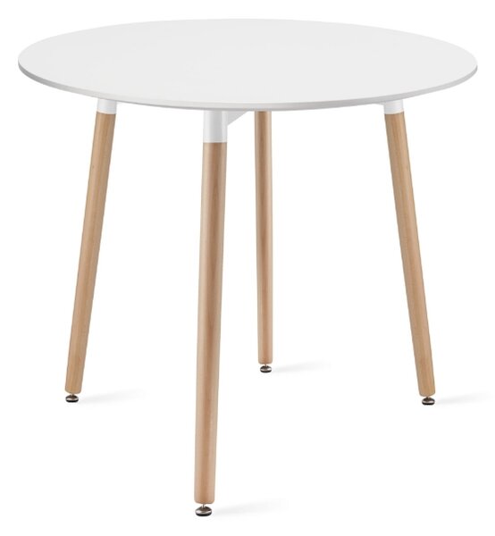 Set de sufragerie 1 + 4, masa KAMI 80x80 alb + scaun BALI MARK alb