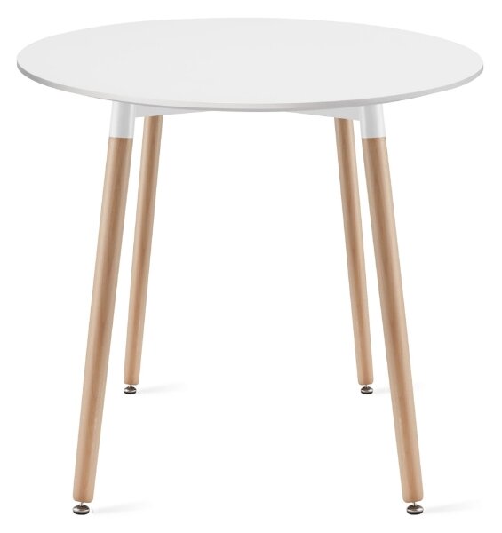 Masa de sufragerie rotunda alba KAMI 80x80 cm