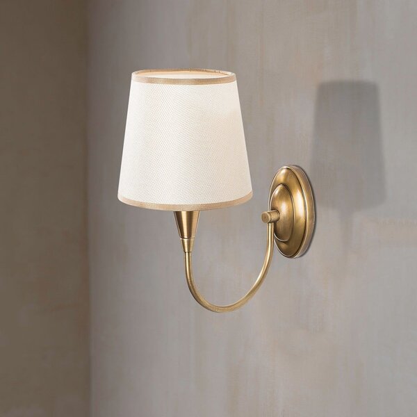 Lampa perete PARDO 3031, auriu/alb, metal/material textil, 16x28x31 cm