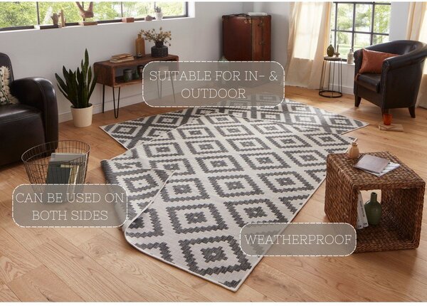 Covor adecvat pentru exterior NORTHRUGS Malta, 120 x 170 cm, grii