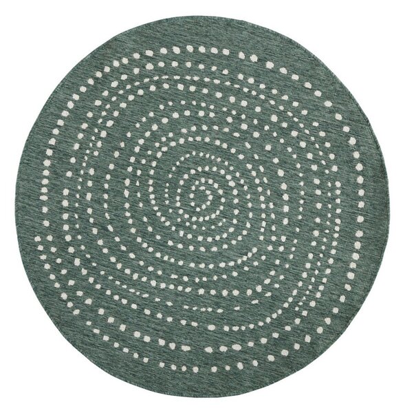 Covor reversibil pentru exterior NORTHRUGS Bali, Ø 140 cm, verde