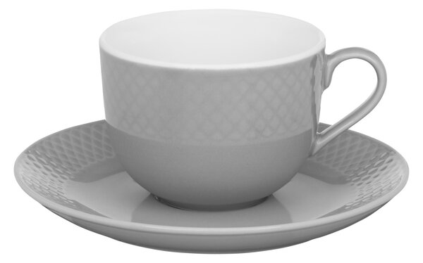 Set servire ceai sau cafea, 12 piese, 6 persoane, gri, Sonia